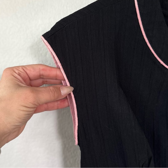 STOP STARING! L / 6 4 Vintage Retro Pinup Glam 30s Style Pencil Dress Black Pink - Picture 3 of 10